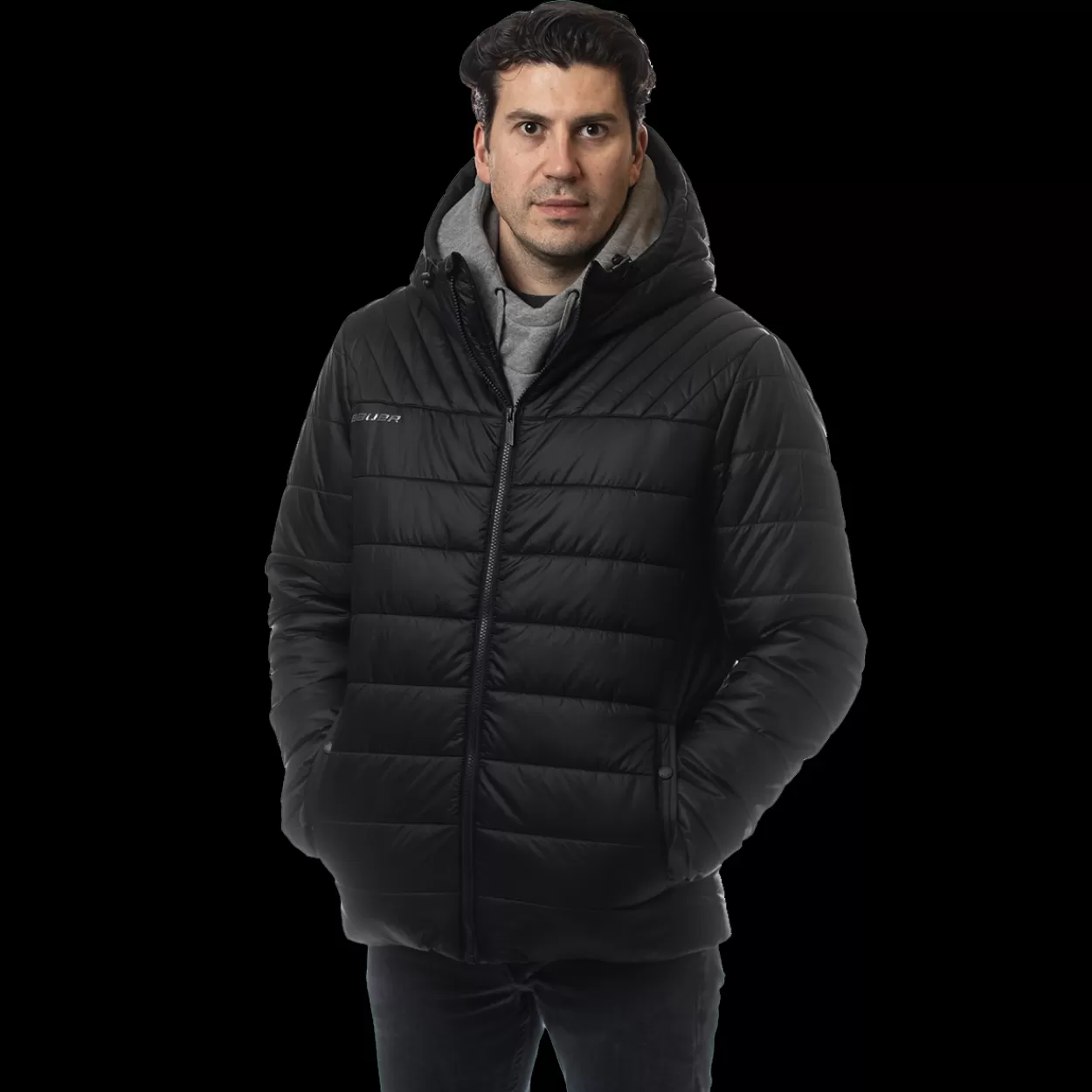 Best Sale HOCKEY HOODED PUFFER JACKET Mens Clothing·Jackets & Outerwear